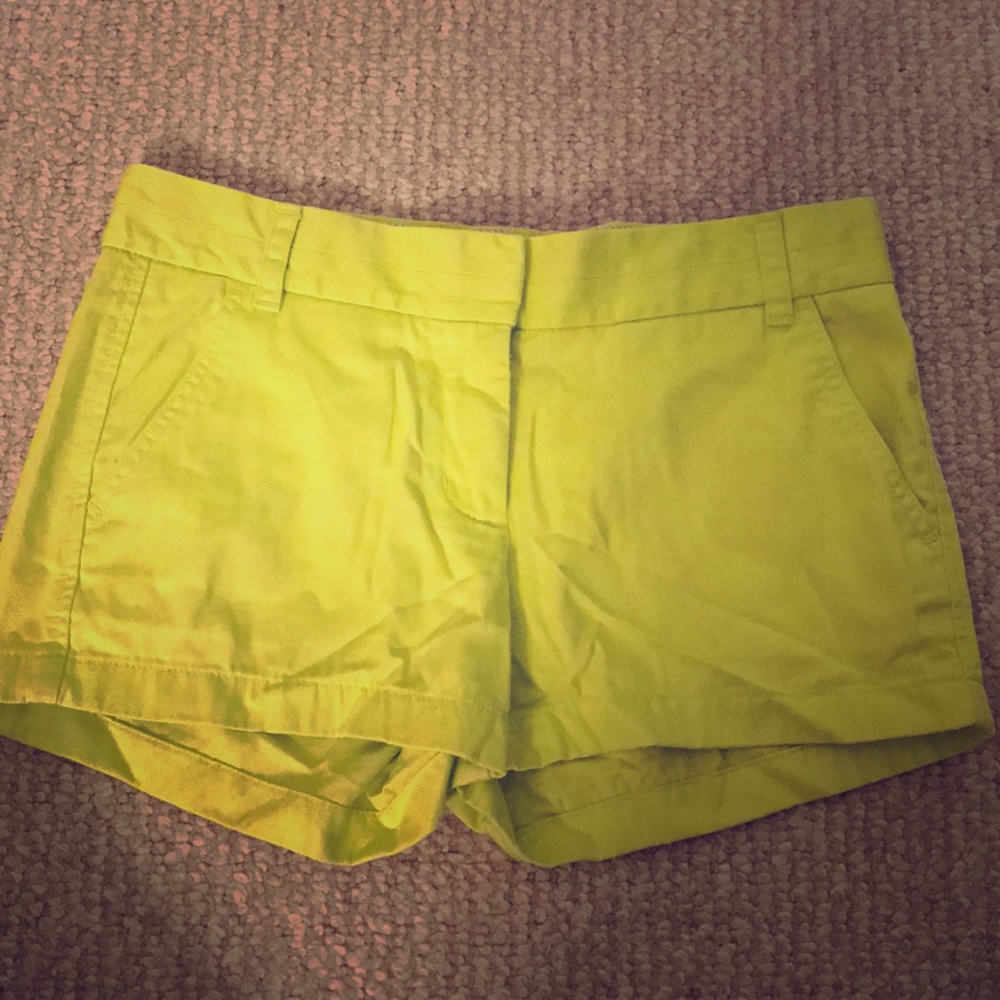 j.crew lime chino shorts